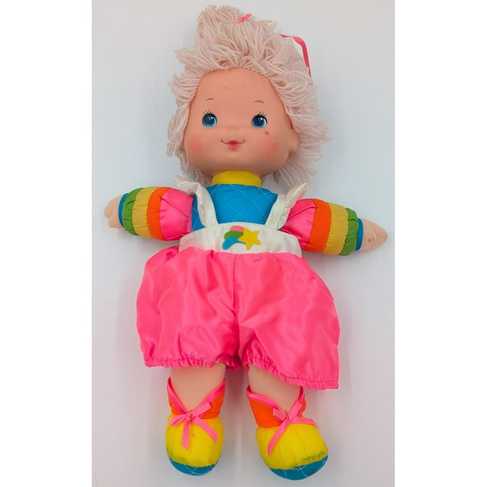 1983 Vintage Hallmark Rainbow Brite Tickled Pink Baby Bright Doll 15" Pink Hair